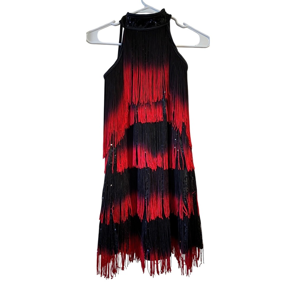 Weissman Dance Dress Child Large Gatsby Dramatic Show Fringe Vintage Inspired